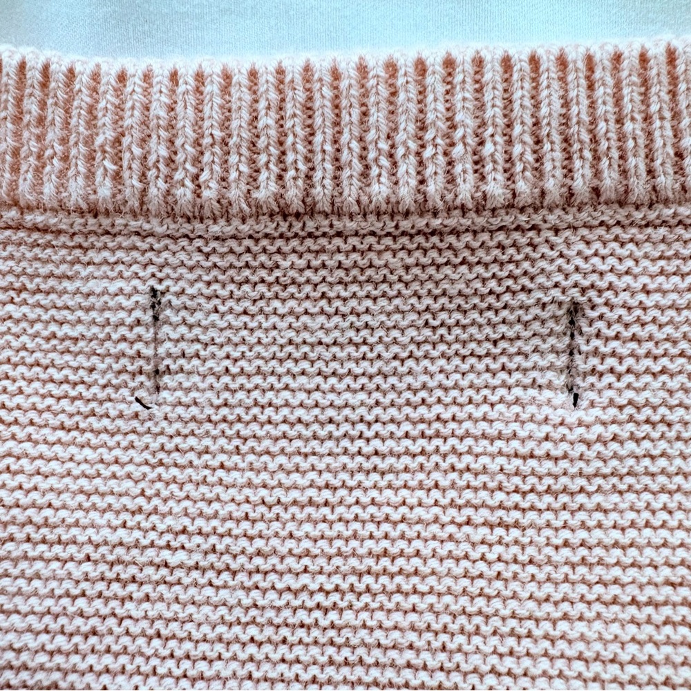 Quince Dolman Sweater Crew Cotton Cashmere Link Stitch Sugar Stone Sz M - Picture 16 of 16